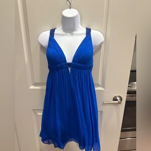 Elegant Blue Halter Dress